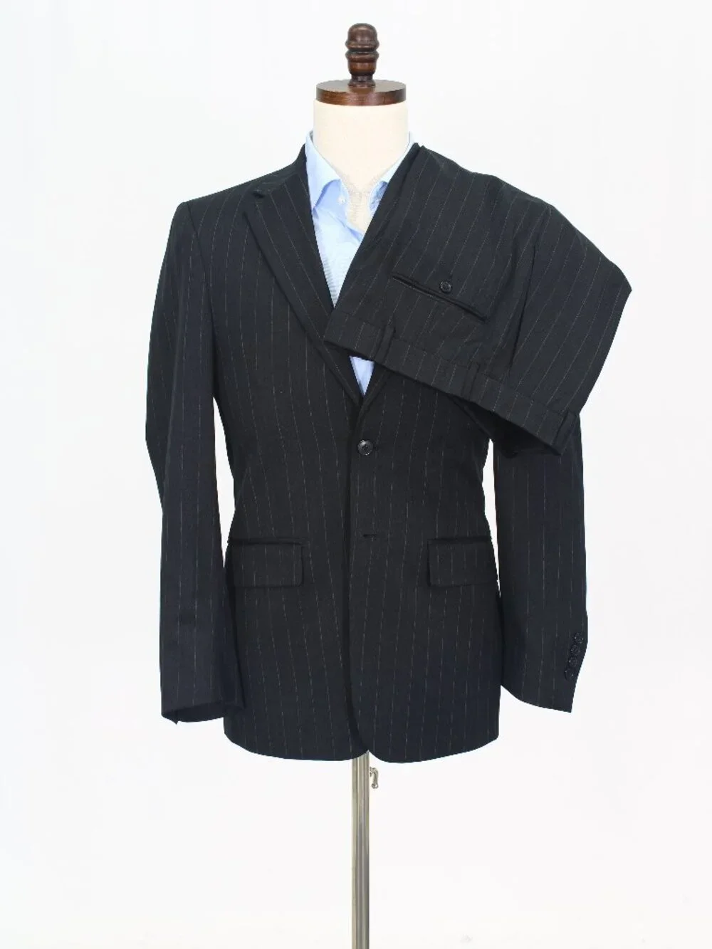 Jos. A. Bank 36R 30x31 Gray Full Suit 2-Button Stripe R934
